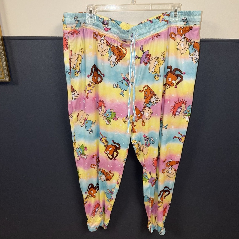 Rugrats 2X Women's Joggers pockets pink Yellow sleeper Nickelodeon Pajama 18w20w